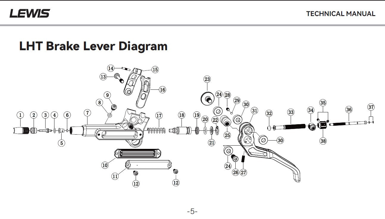 LEWIS - LHT, LHP, EP - Replacement Lever hose connector olive