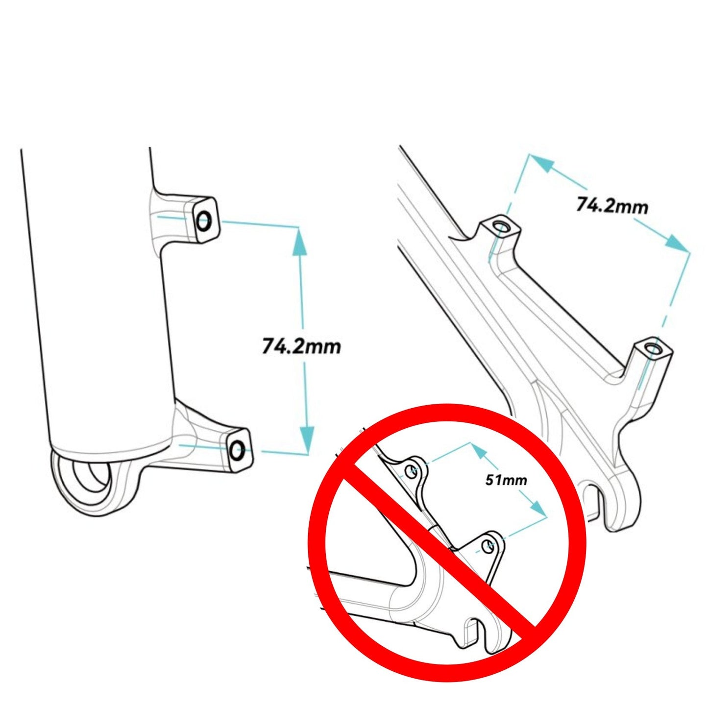 Lewis- PM to PM Brake Mount Adapter