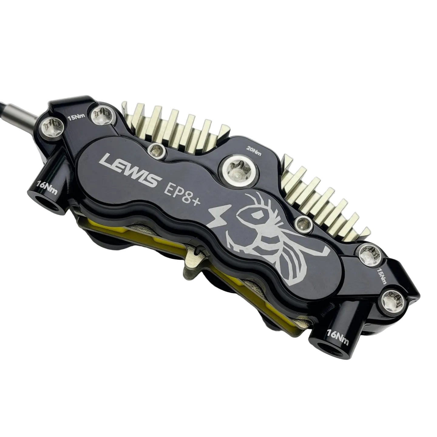 E-Bike component with 'LEWIS EP8+' branding on a light gray background