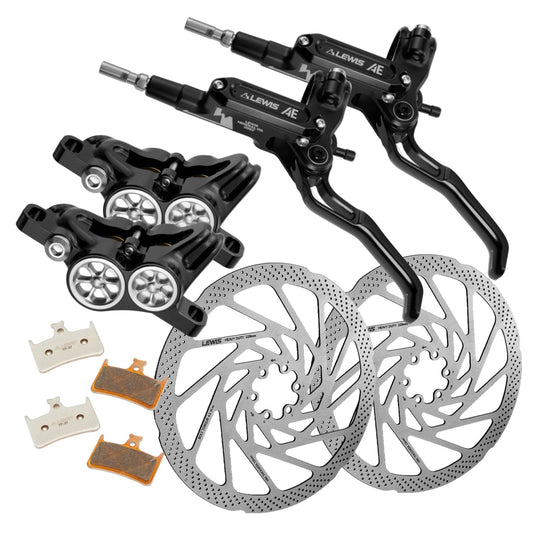 LEWIS - AE Brake Set Bundle, Front & Rear Brakes, 2 Disc Brake Rotors, 2 Extra Brake Pads
