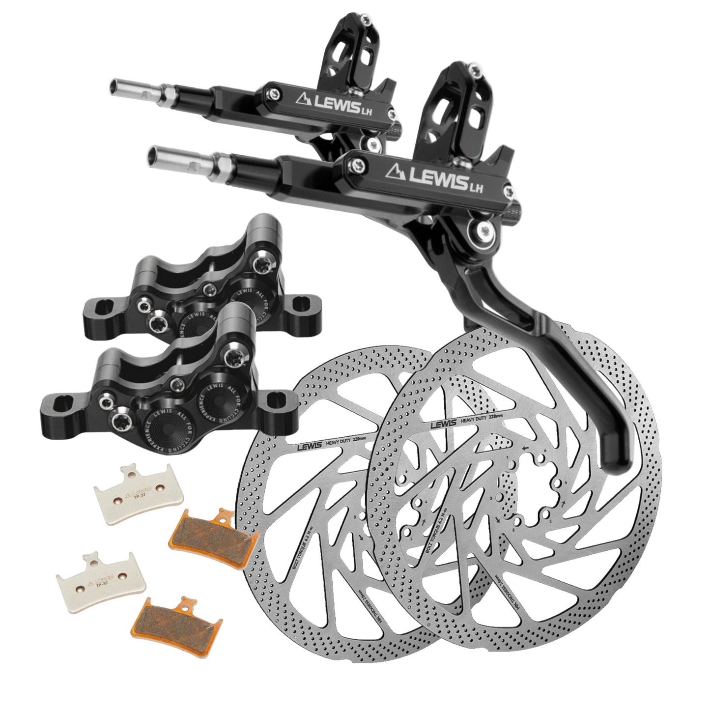 Lewis - LH4 Bundle deal! Front & Rear Brakes, 2X Disc brake Rotors, 2X Extra Brake pads