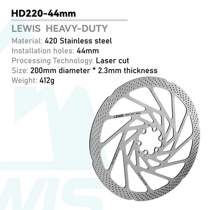 Lewis - Heavy Duty Disc Brake Rotor 180mm, 200mm, 220mm * 2.3mm * 44mm